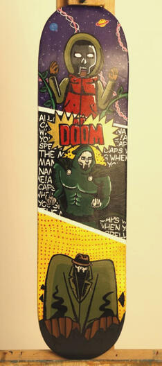 MFDOOM skateboard 7.75" (Acrylic paint)