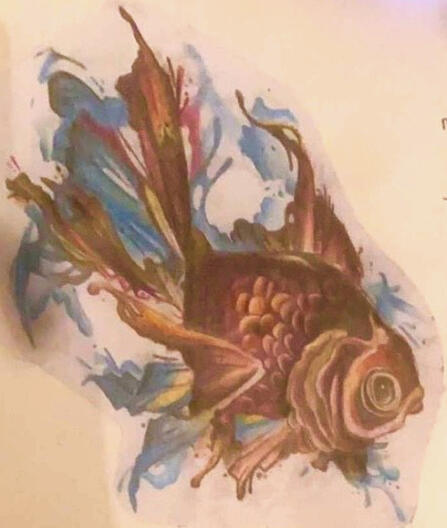 Goldfish 210mm x 297mm (coloured pencil)