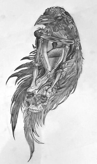 Death sand timer 210mm x 297mm (Pencil)